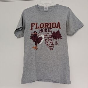 Grey Virginia Tech Florida Hokie Cotton T-Shirt, MS